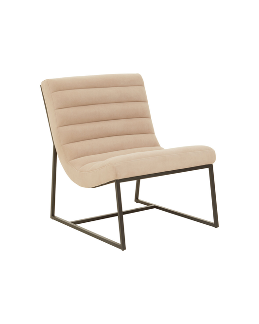 Mimosa Lounge Chair - Ivory Velvet