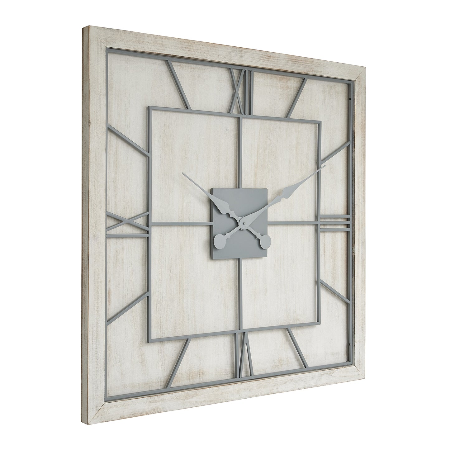 Norwood White Square Large Wall Clock