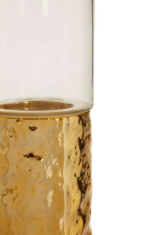 Rhea Pillar Candle Holder - Gold - Small