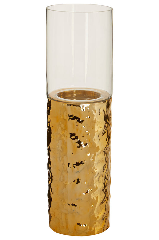 Rhea Pillar Candle Holder - Gold - Medium