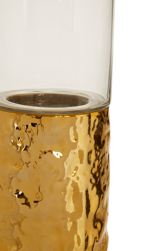 Rhea Pillar Candle Holder - Gold - Large