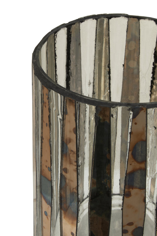 Selano Smoked Antique Finish Candle Holder - Small