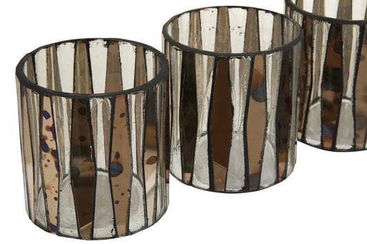 Selano Smoked Antique Finish Tealight Holders - Set of 3