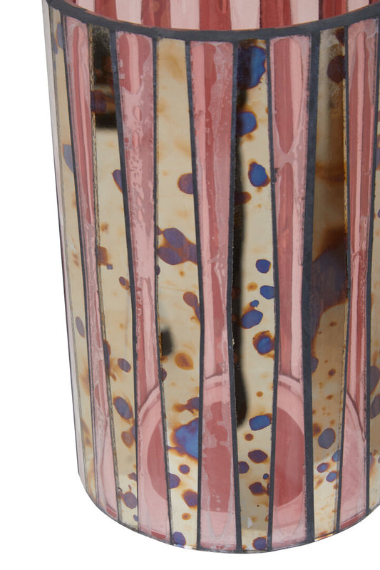 Selano Pink Antique Finish Candle Holder - Large