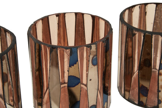 Selano Pink Antique Finish Tealight Holders - Set of 3