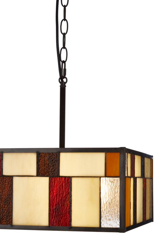 Marmont Stained Glass Deco Square Ceiling Pendant