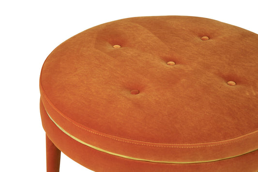 Gwyneth Velvet Footstool - Orange