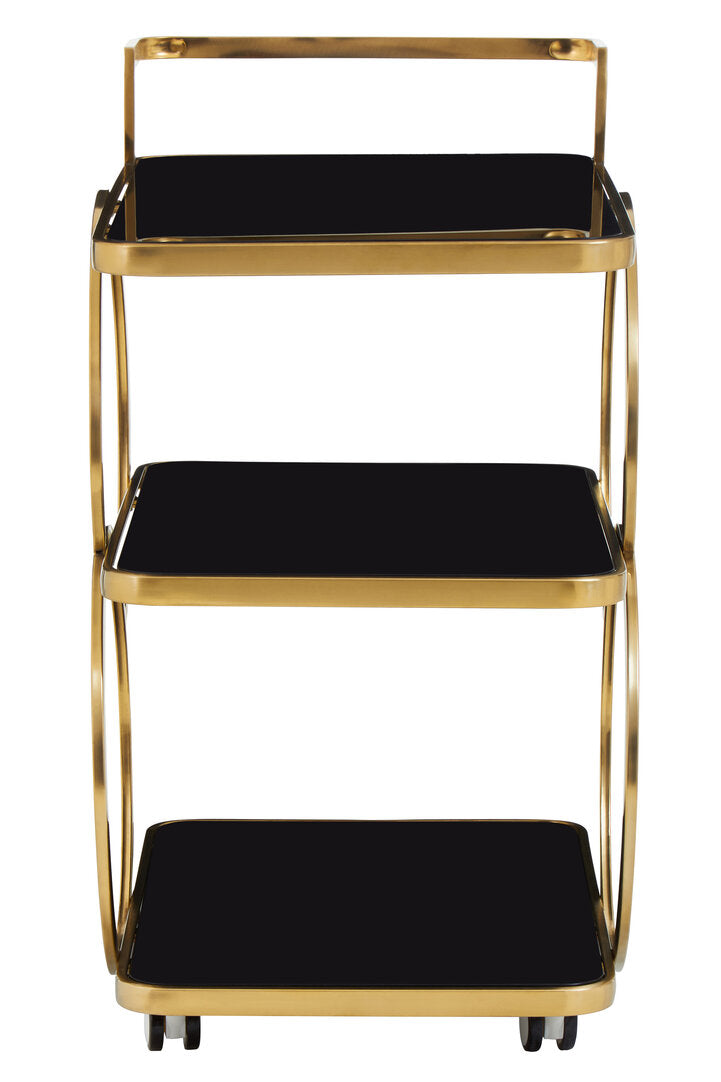 Amara Drinks Trolley - Gold & Black