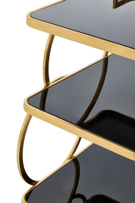 Amara Drinks Trolley - Gold & Black