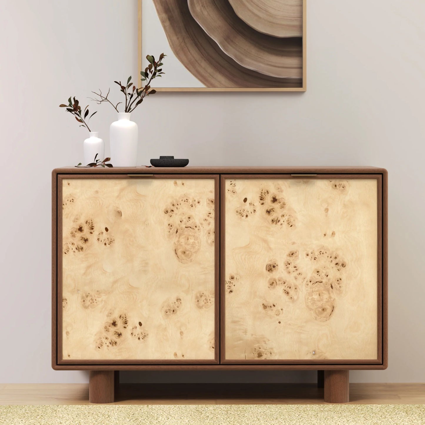 Urban Burl Two Door Cabinet - Walnut