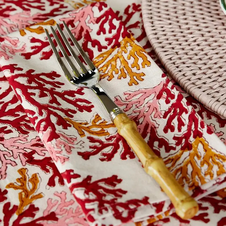 Rose Coral Table Napkin - Set of 4