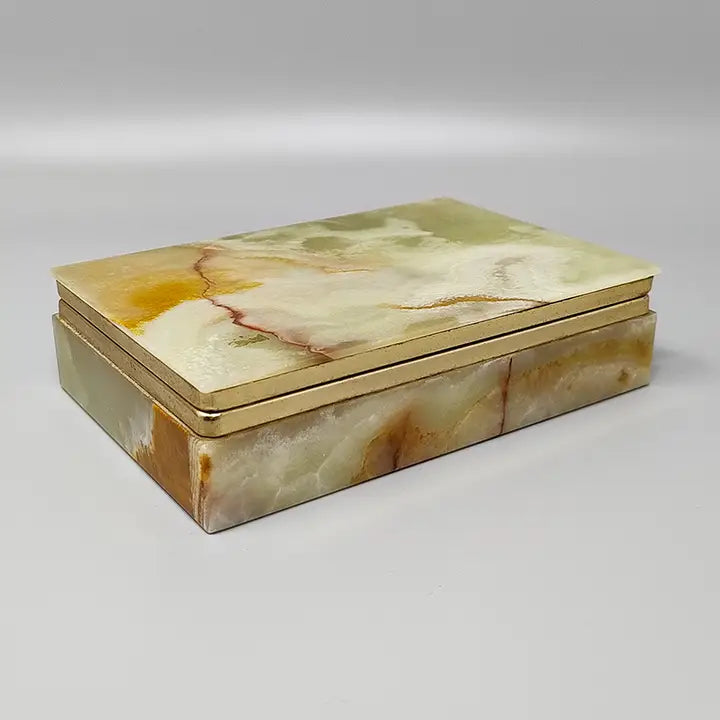 Vintage Italian Onyx Box – Warm Natural Tones