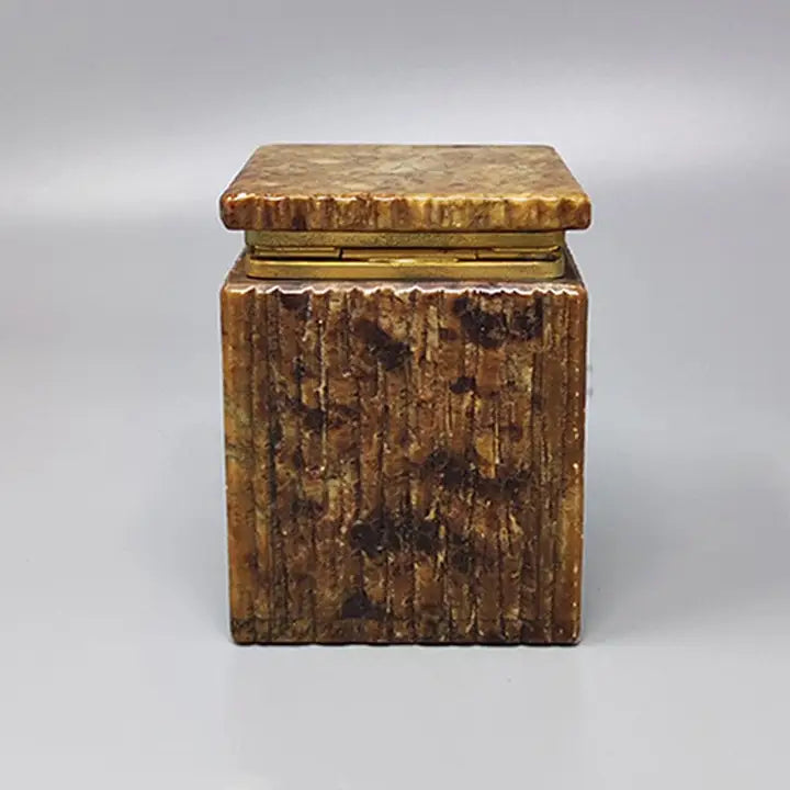 Handmade Italian Alabaster Box – Warm Brown Hue