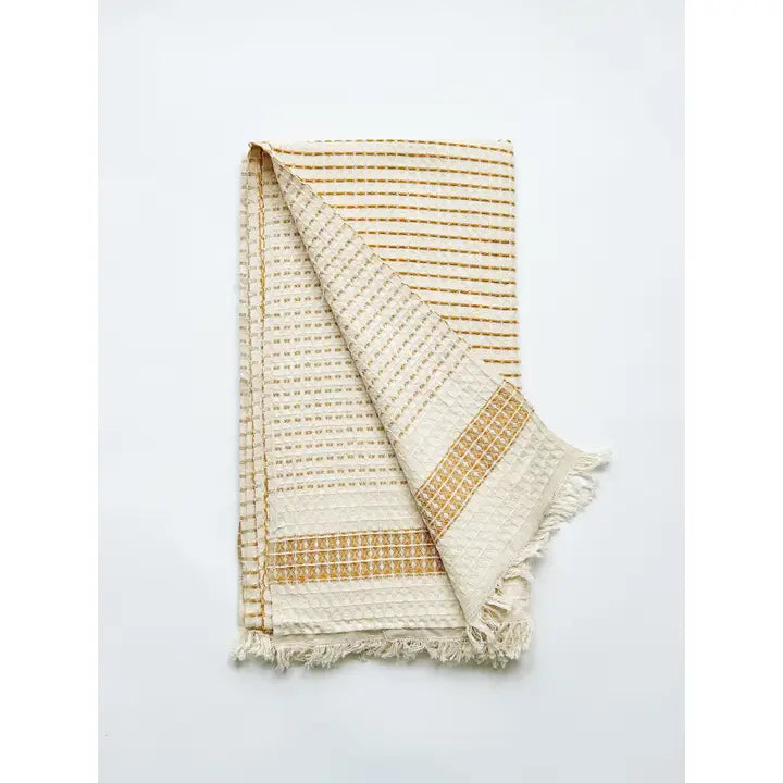 Milos Check Hammam Towel - Mustard
