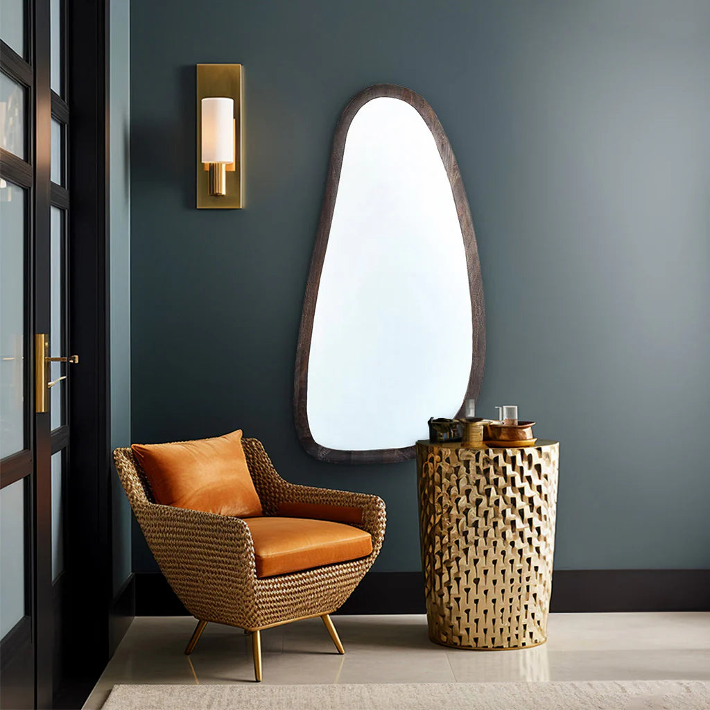 Rafael Curved Wooden Mirror