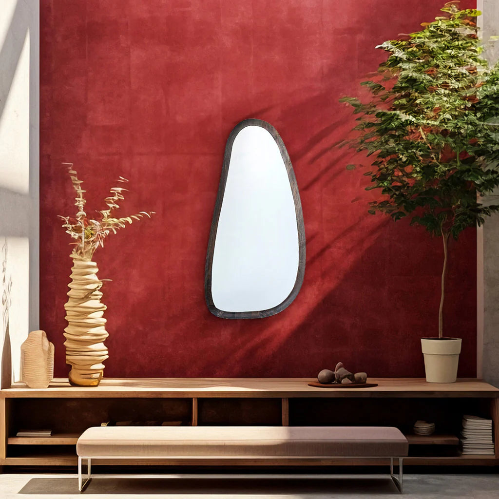 Rafael Curved Wooden Mirror