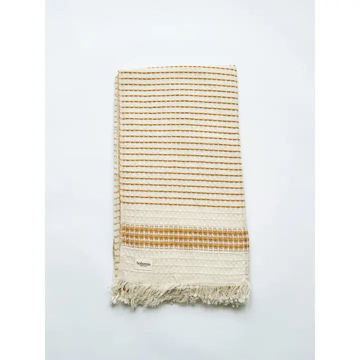 Milos Check Hammam Towel - Mustard