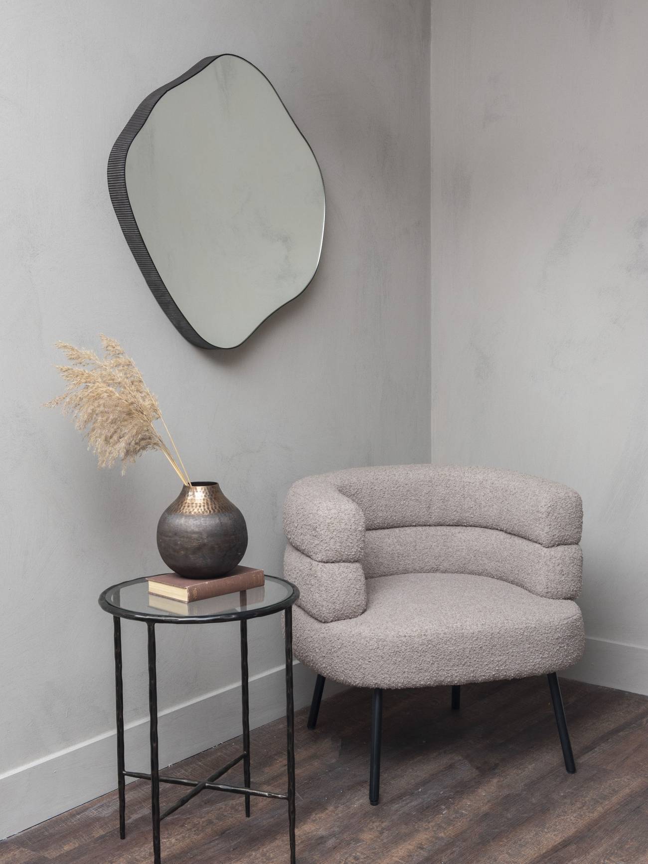 Sonoma Metal Framed Mirror Oak Wood Finish Medium
