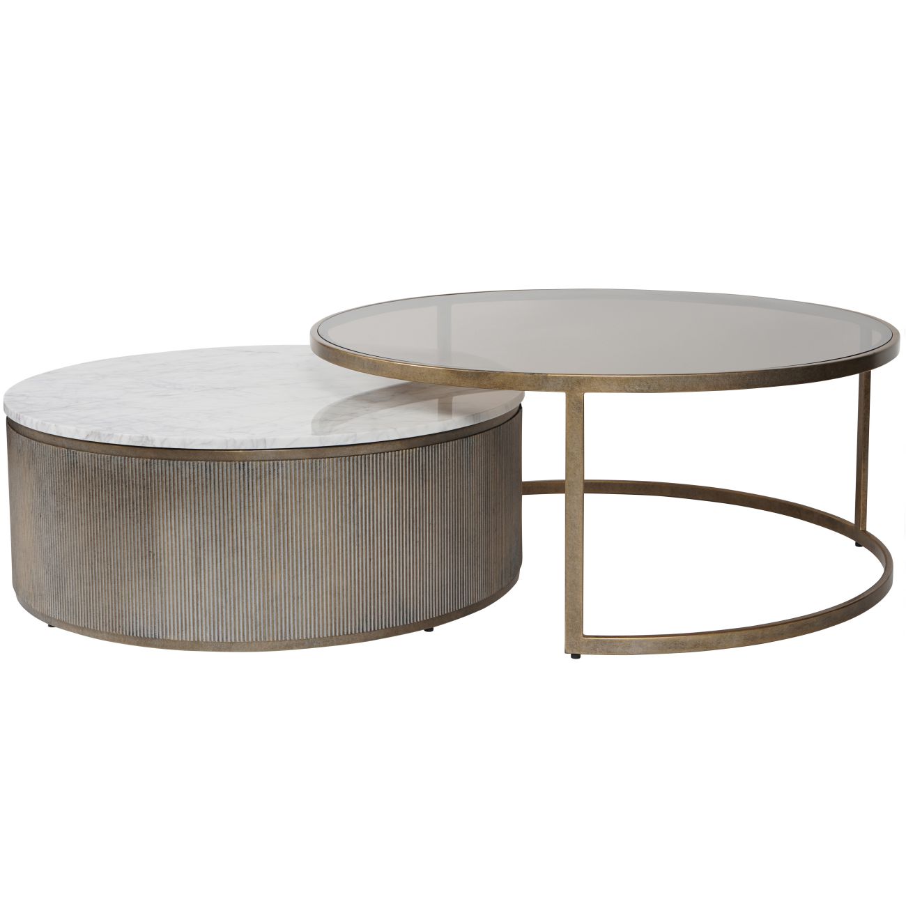Montecito Aged Gold Set of 2 Nesting Coffee Tables