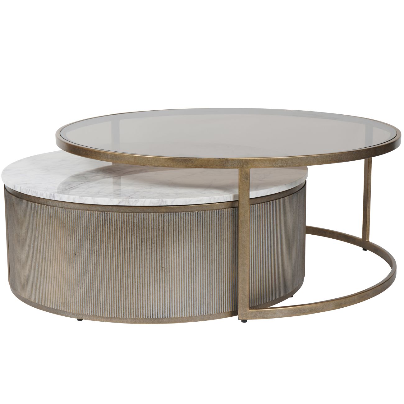 Montecito Aged Gold Set of 2 Nesting Coffee Tables