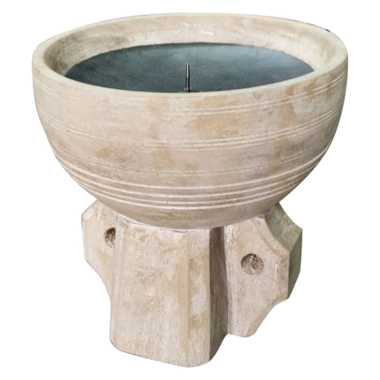 La Jolla Mango Wood Candle Holder - Small