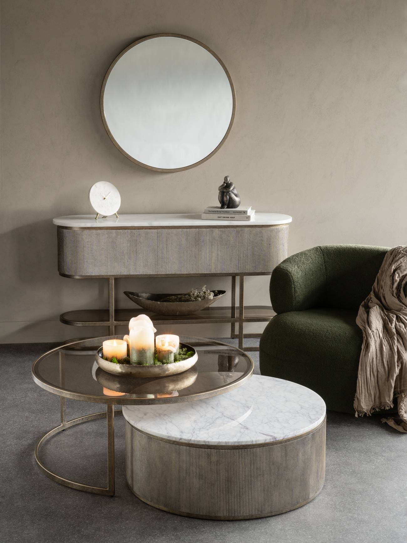 Montecito Aged Gold Console Table
