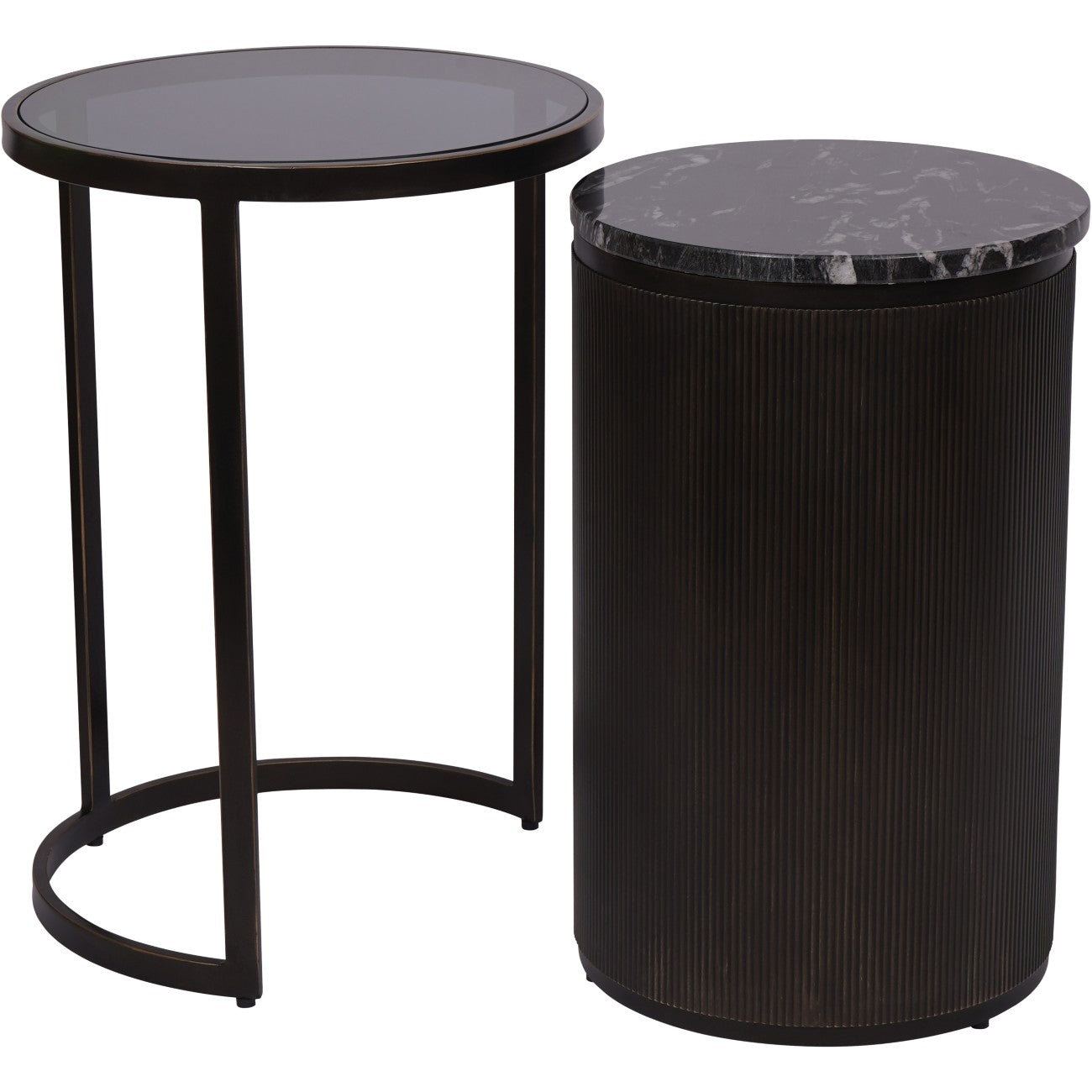 Montecito Black Set of 2 Nesting Side Tables