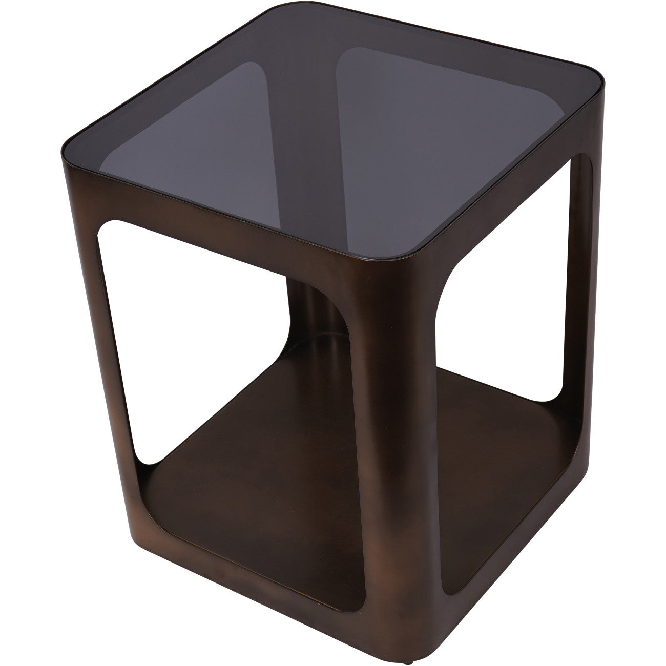 Fairmont Square Metal and Glass Side Table