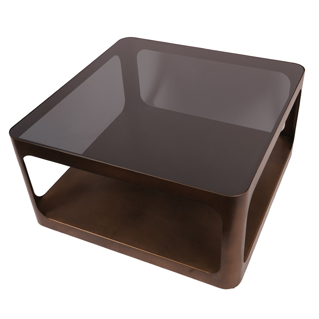 Fairmont Metal and Glass Square Coffee Table