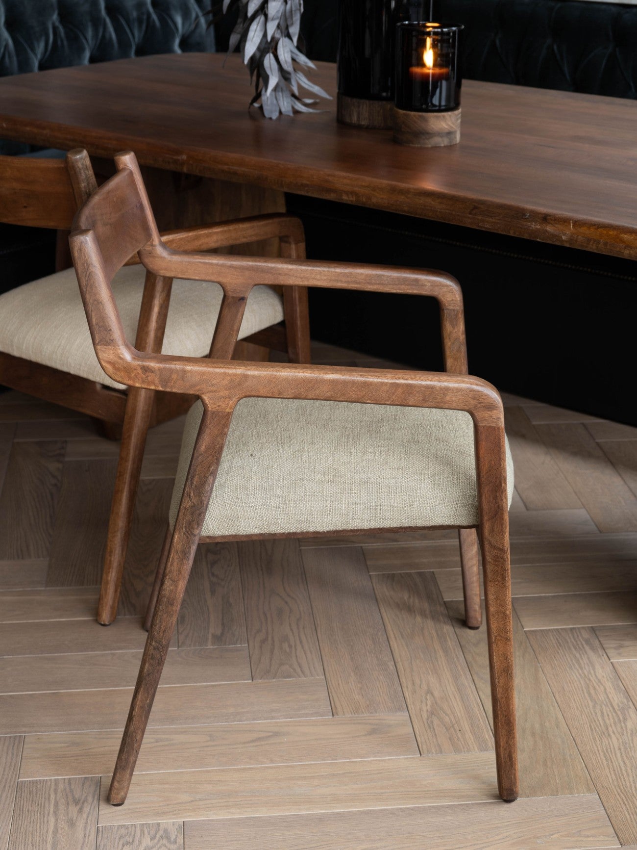 Presidio Wooden Upholstered Dining Chair in Sage