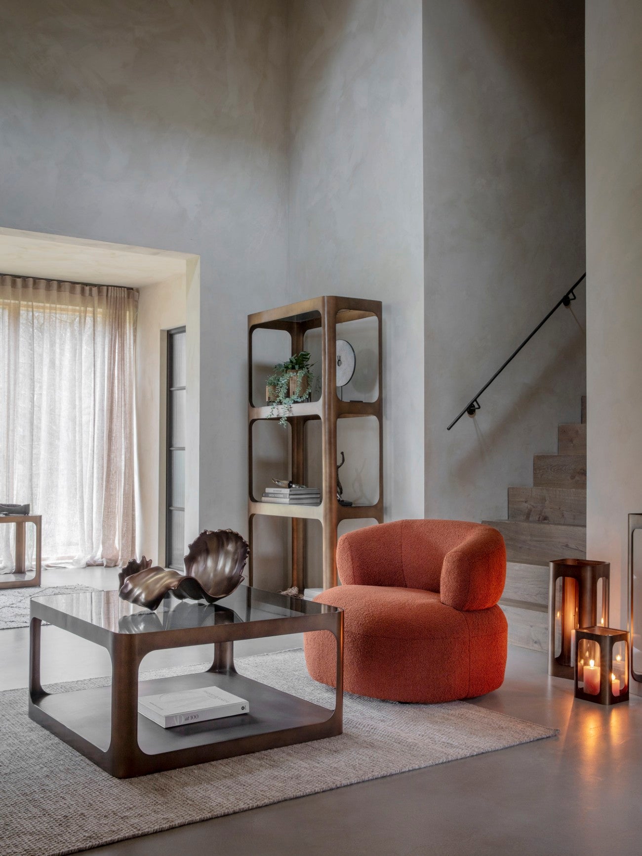 Fairmont Metal and Glass Shelving Unit