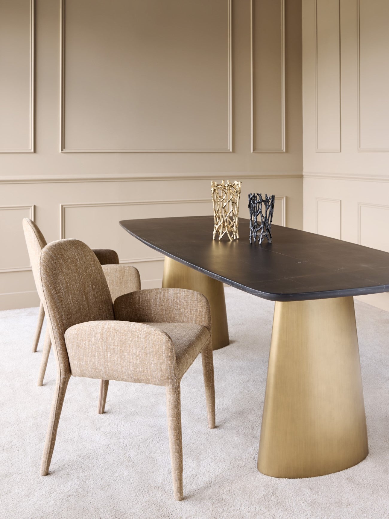 Oceana Upholstered Carver Dining Chair - Wheat
