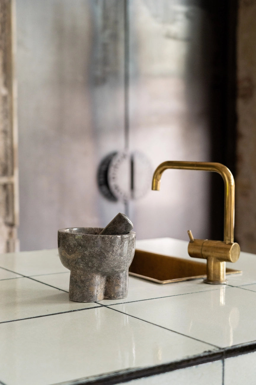 Grey Marble Pestle and Mortar