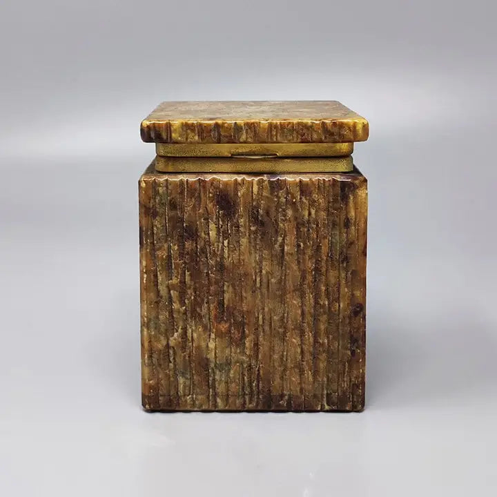 Handmade Italian Alabaster Box – Warm Brown Hue