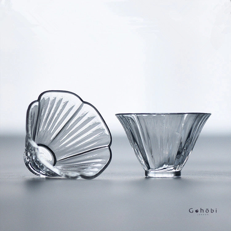 Gohobi Handmade Flower Glass Tea Cup - Set of 4