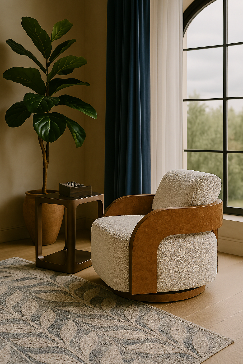 Fairmont Square Metal and Glass Side Table