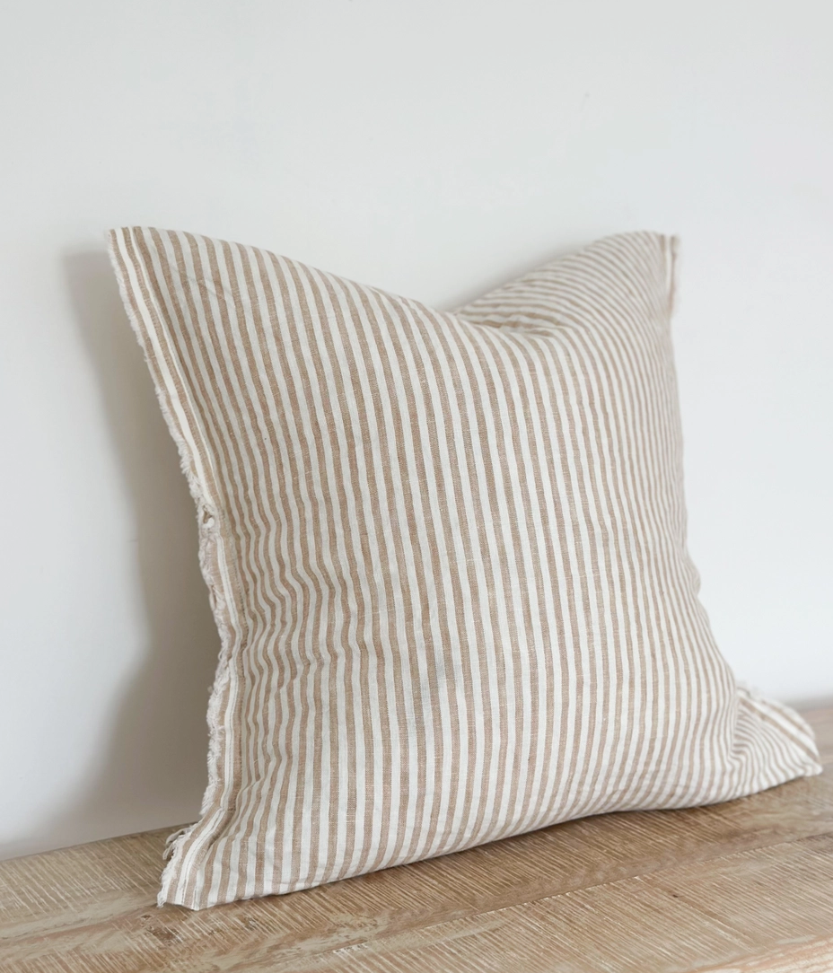 Esmee Light Brown Stripe Cushion Cover
