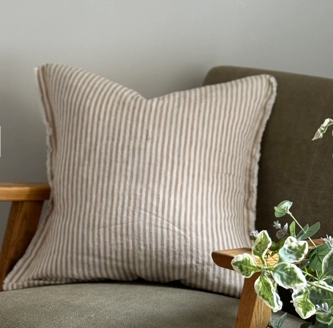 Esmee Light Brown Stripe Cushion Cover