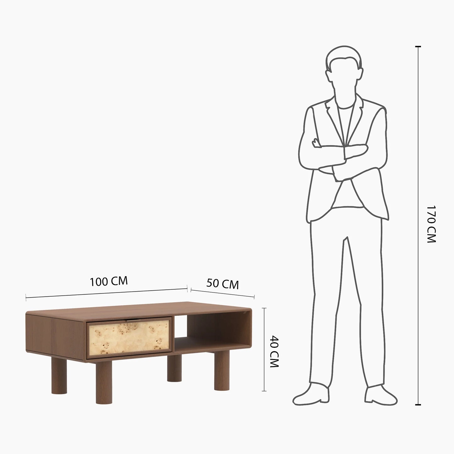 Urban Burl Coffee Table - Walnut