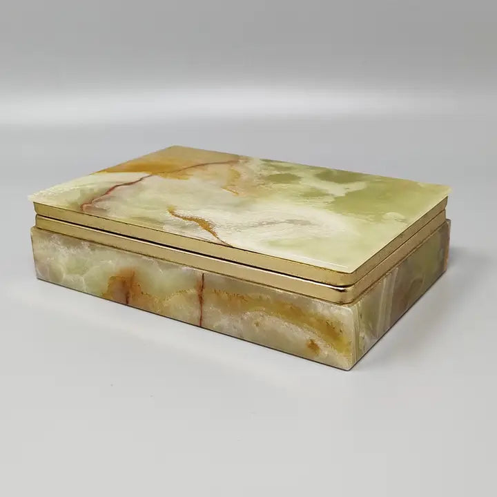 Vintage Italian Onyx Box – Warm Natural Tones