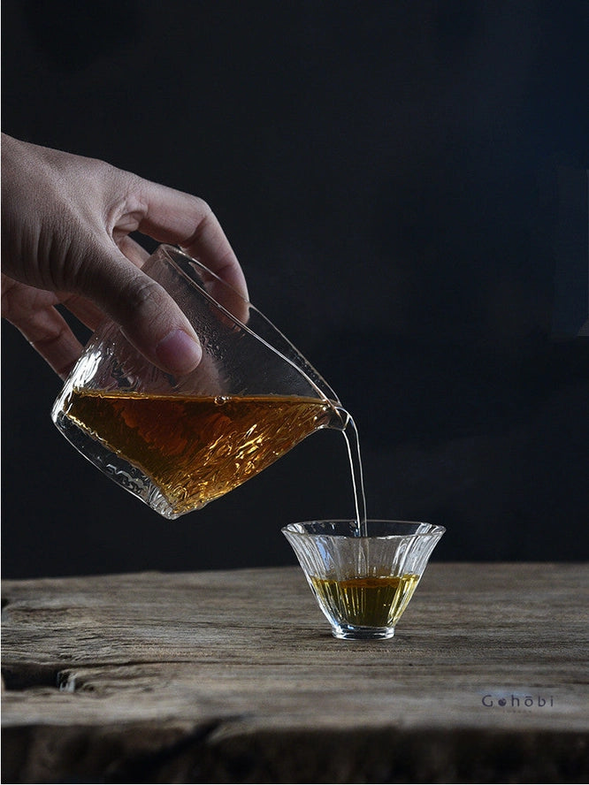 Gohobi Handmade Flower Glass Tea Cup - Set of 4