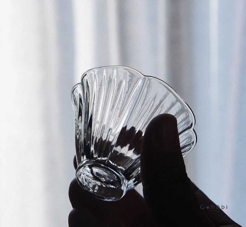 Gohobi Handmade Flower Glass Tea Cup - Set of 4