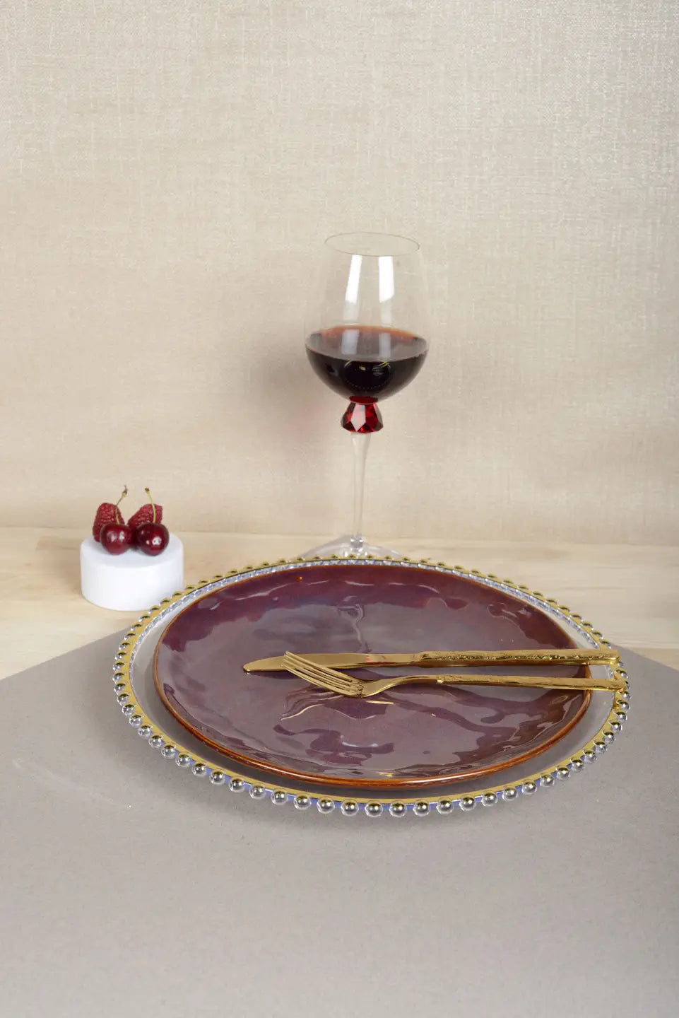 24-Piece Gold Flatware Set with Hammered Finish
