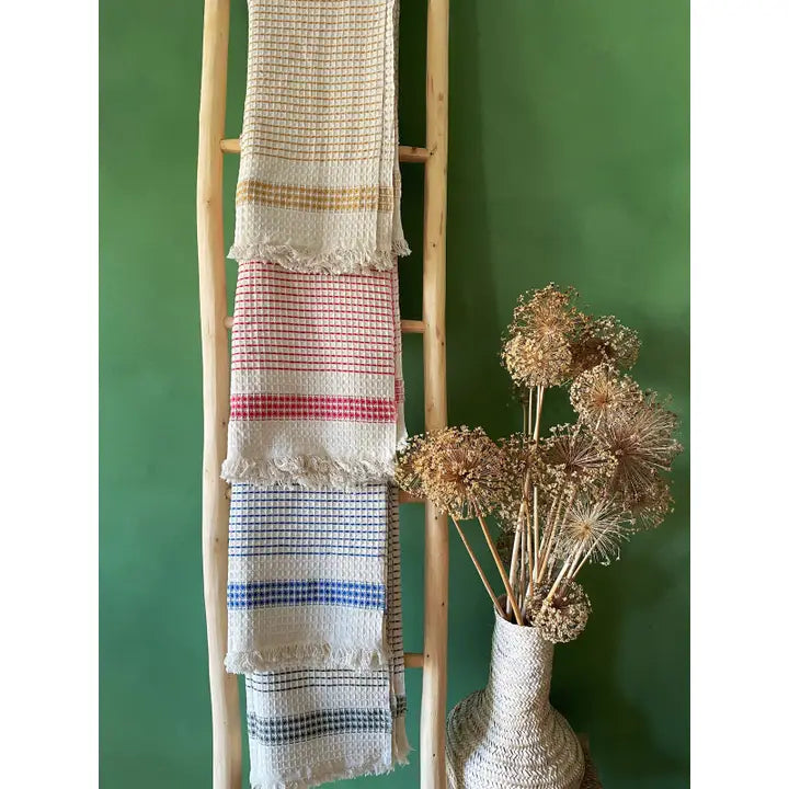 Milos Check Hammam Towel - Mustard