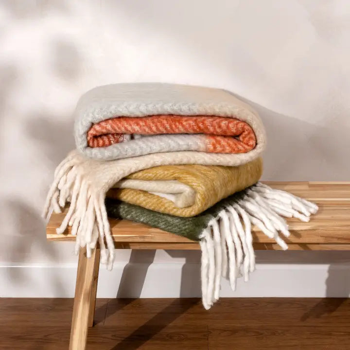 Rawton Ombre Throw Natural/Moss
