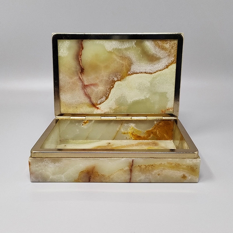 Vintage Italian Onyx Box – Warm Natural Tones
