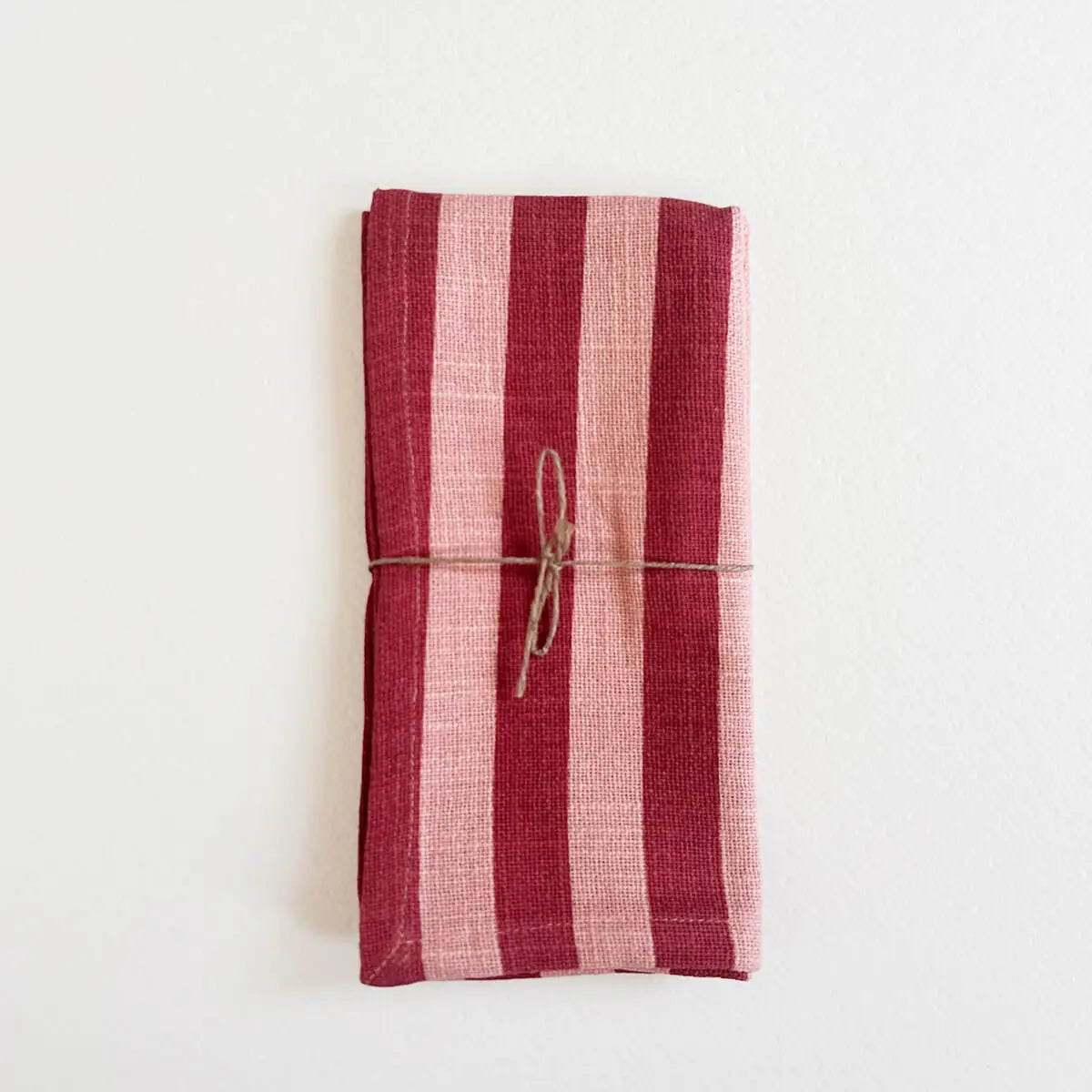 Set of 6 Jaipur Stripe Napkin - Pomegranate