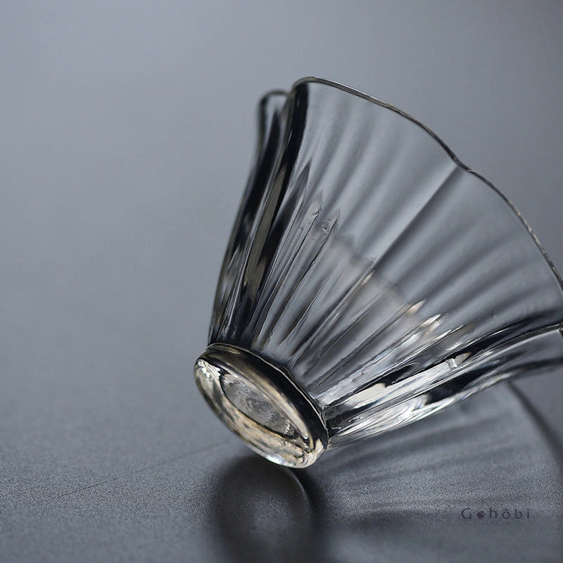 Gohobi Handmade Flower Glass Tea Cup - Set of 4