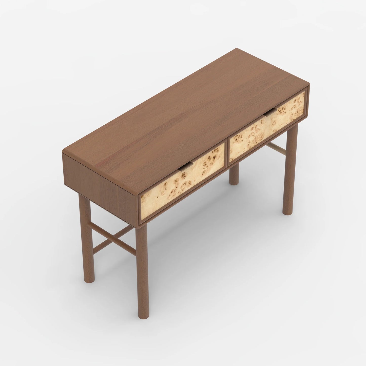 Urban Burl Two Drawer Console Table - Walnut