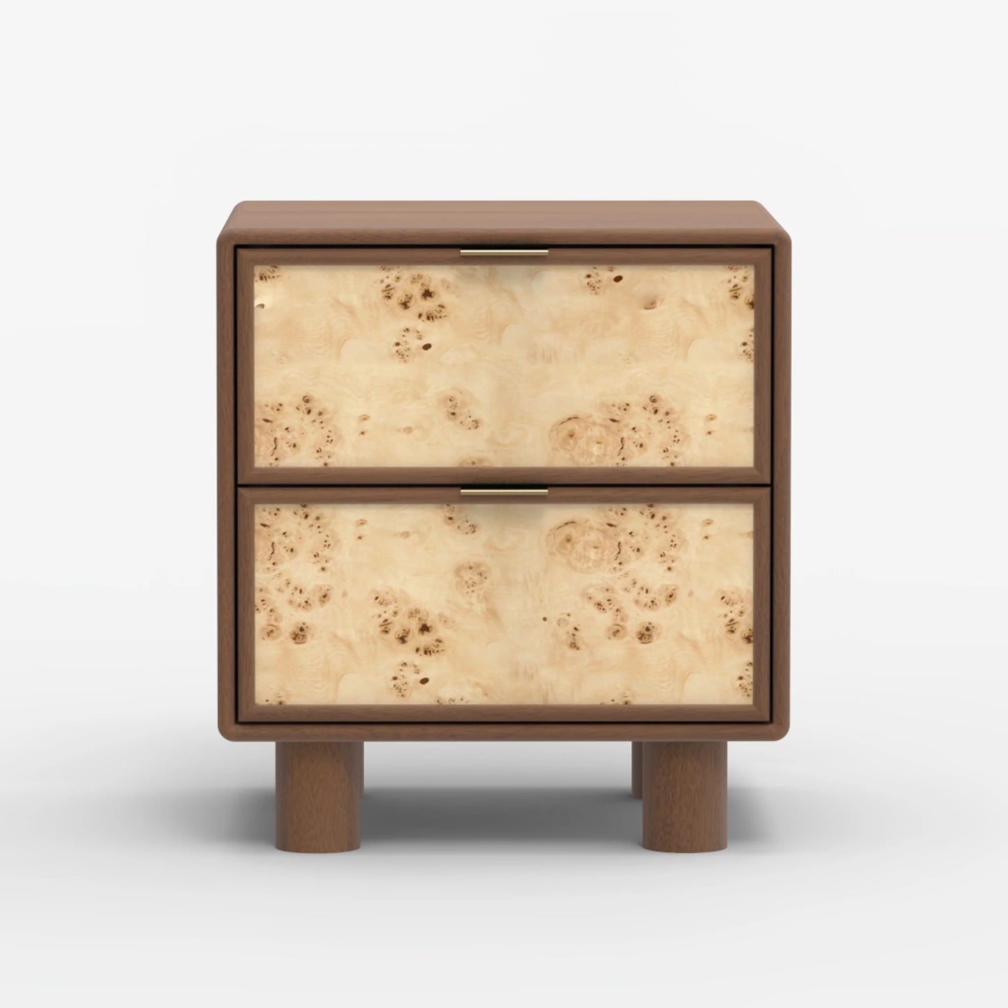 Urban Burl Two Drawer Side Table - Walnut